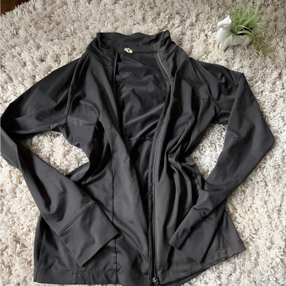 Champion sporty Women's Charcoal workout athletic zip up jacket Blazer - Picture 2 of 3
